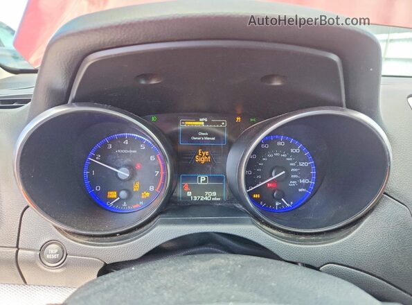 4S4BSAFC0H3208704 2017 SUBARU OUTBACK Red Instrument cluster view