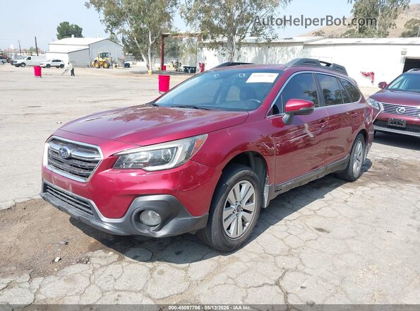 4S4BSAHC1K3210157 2019 SUBARU OUTBACK Бордовый Передняя левая четверть
