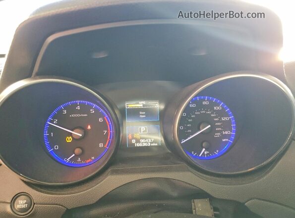 4S4BSAJCXG3284789 2016 SUBARU OUTBACK Gray Widok zestawu wskaźników