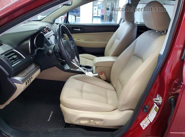4S4BSENC9G3344241 2016 SUBARU OUTBACK Red Widok wnętrza z przodu