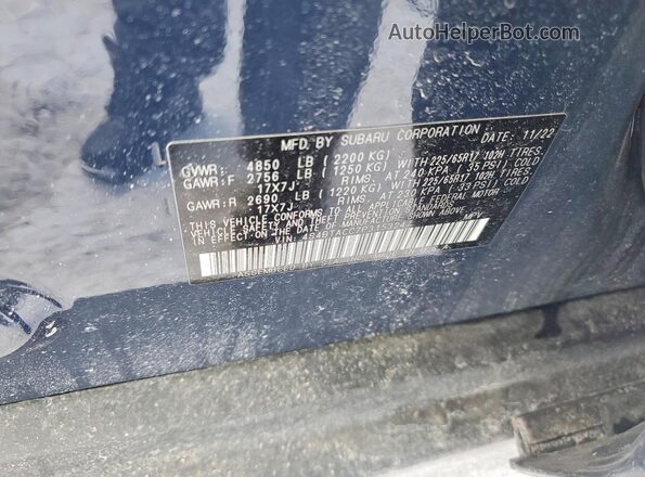 4S4BTACC7P3153247 2023 SUBARU OUTBACK Синий Вид подкапотного пространства