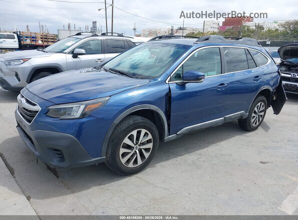 4S4BTAEC3L3124903 2020 SUBARU OUTBACK Синий Передняя левая четверть