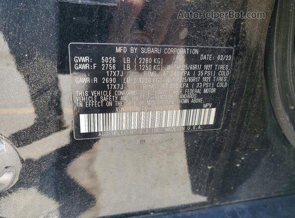 4S4BTGUD3P3207928 2023 SUBARU OUTBACK Черный Вид наклейки с VIN-кодом