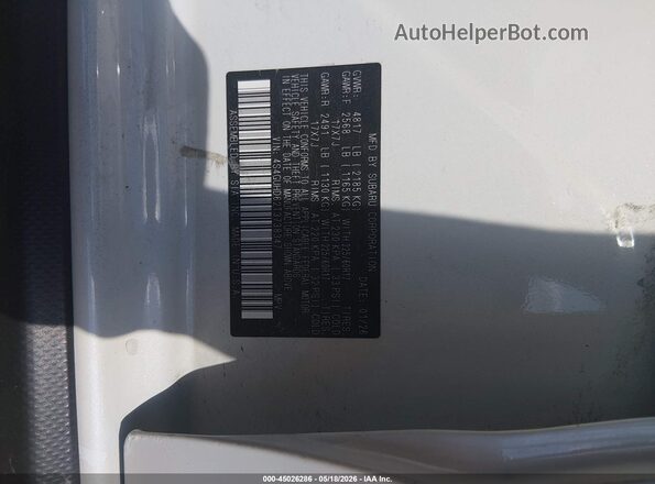 4S4GUHD62T3738347 2026 SUBARU CROSSTREK Белый Вид подкапотного пространства