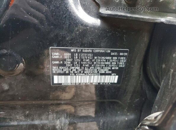 4S4WMALD7M3408322 2021 SUBARU ASCENT Black ძრავის განყოფილების ხედი