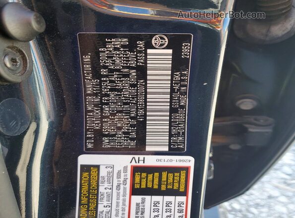 4T1BK1EB8GU200724 2016 TOYOTA AVALON Black Вид наклейки з VIN-кодом