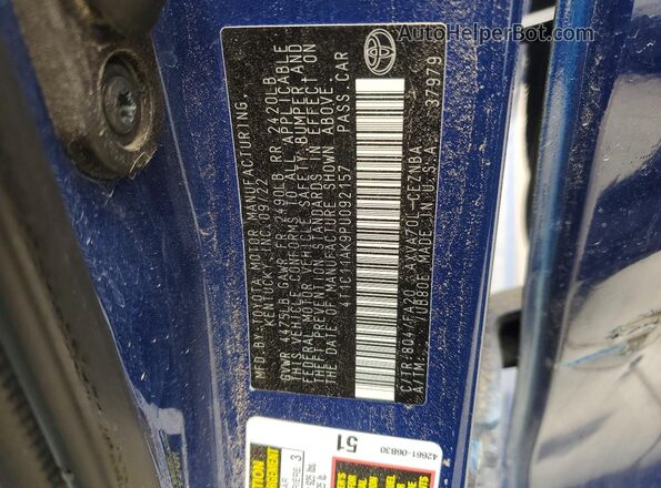 4T1C11AK9PU092157 2023 TOYOTA CAMRY Blue ძრავის განყოფილების ხედი