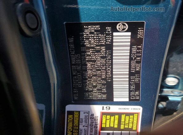 4T1DAACK2TU214711 2026 TOYOTA CAMRY Blue ძრავის განყოფილების ხედი