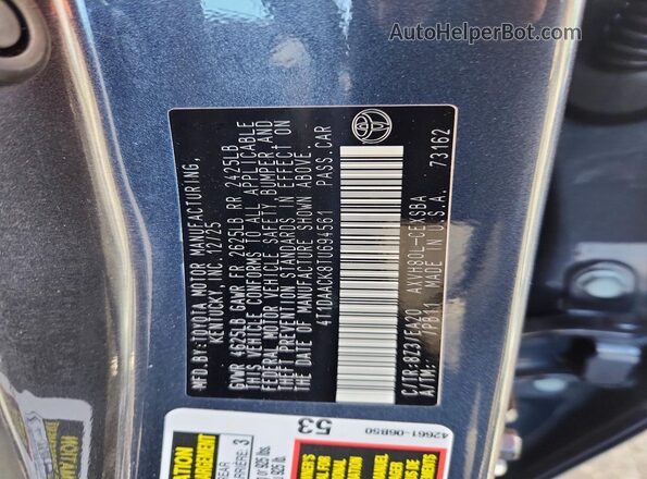 4T1DAACK8TU694561 2026 TOYOTA CAMRY Blue Widok komory silnika