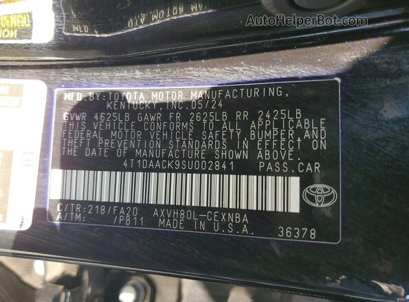 4T1DAACK9SU002841 2025 TOYOTA CAMRY Black Вид підкапотного простору