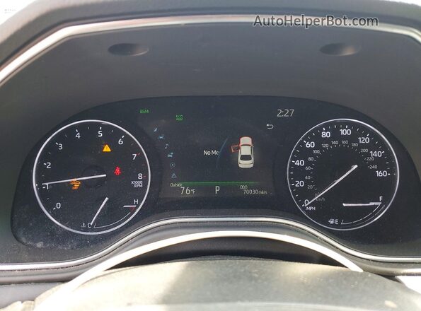 4T1FZ1FB4LU044512 2020 TOYOTA AVALON White Вид щитка приладів