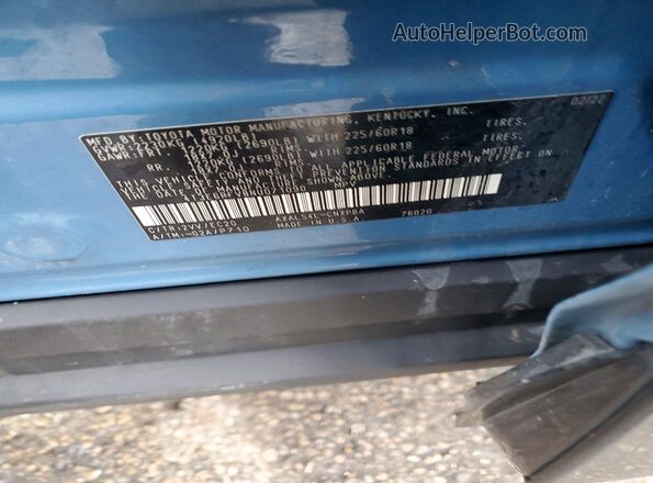 4T3E6RFV8NU071090 2022 TOYOTA RAV4 Blue Widok naklejki z numerem VIN