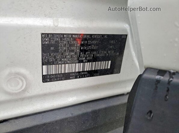 4T3M6RFV7MU015880 2021 TOYOTA RAV4 Белый Панорамный вид салона 360°