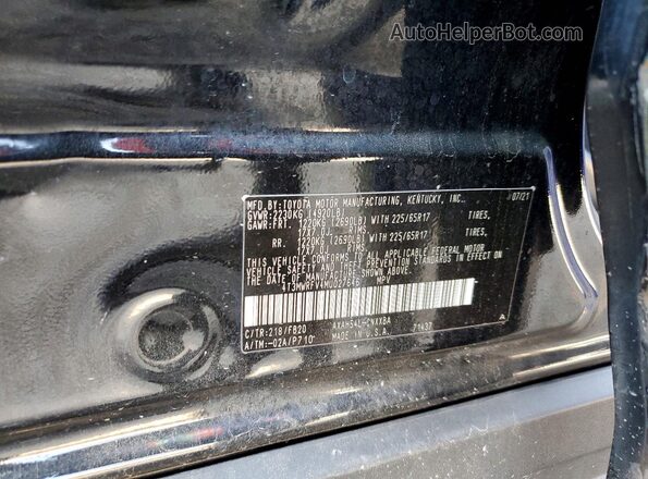 4T3MWRFV4MU027646 2021 TOYOTA RAV4 Black Vista de la etiqueta del VIN