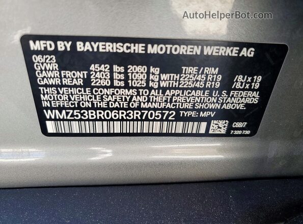 WMZ53BR06R3R70572 2024 MINI COOPER Серебряный 