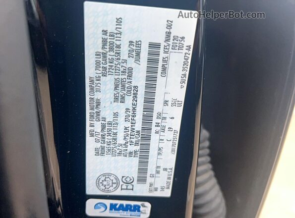 1FTEW1EF6HKE29828 2017 FORD F150 Черный Вид задней части салона