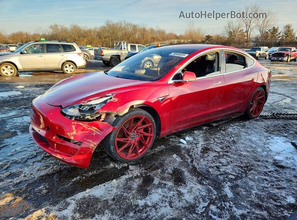 5YJ3E1EA4JF032913 2018 TESLA MODEL Красный Передняя левая четверть