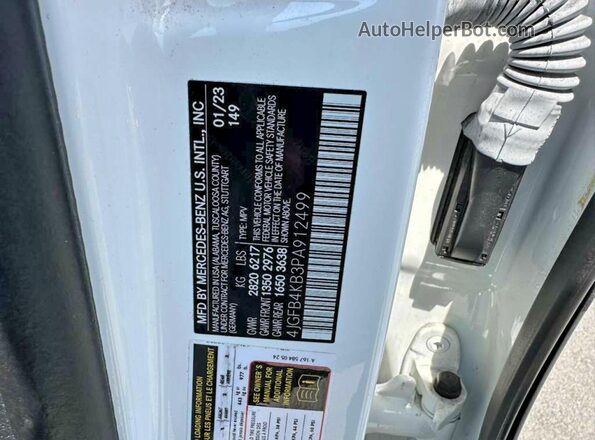 4JGFB4KB3PA912499 2023 MERCEDES-BENZ GLE White Вид задньої частини салону