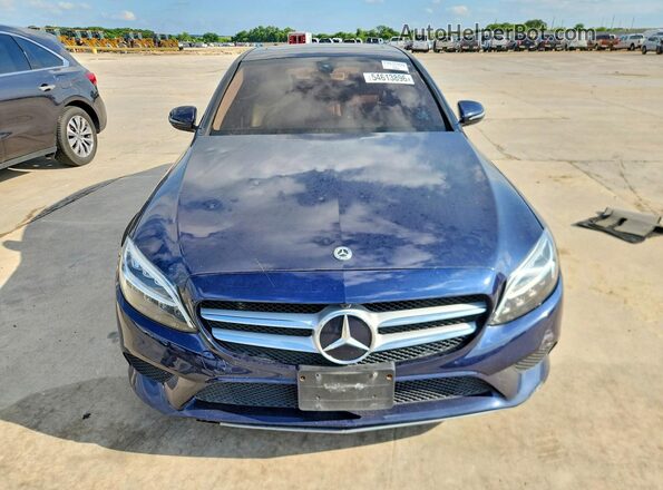 55SWF8DB2KU302332 2019 MERCEDES-BENZ C Blue Rear view
