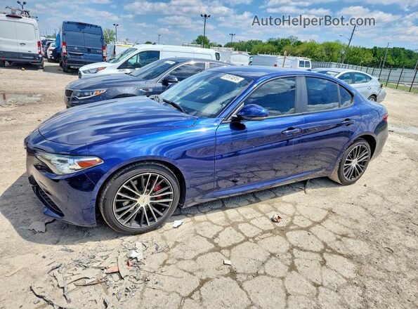 ZARFAEDN6H7550466 2017 ALFA ROMEO GIULIA Blue Առջևի ձախ երեք քառորդ տեսարան