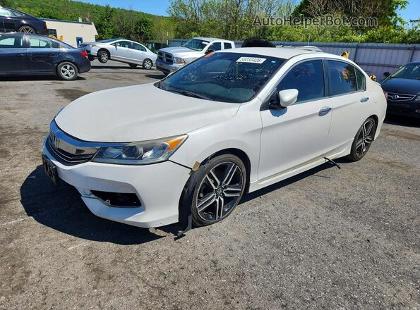 1HGCR2F54GA193549 2016 HONDA ACCORD Белый Передняя левая четверть