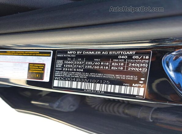 WDC0G4JB3JV107125 2018 MERCEDES-BENZ GLC-CLASS Black Vista interior trasera