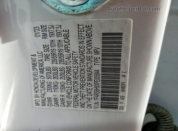 7FARS6H9XPE005844 2023 HONDA CRV Белый Панорамный вид салона 360°