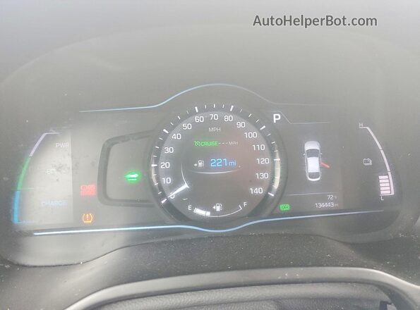 KMHC05LC5KU110419 2019 HYUNDAI IONIQ Blue უკანა სავარძლების ხედი