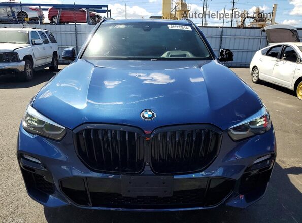 5UXCR4C04M9G33559 2021 BMW X5 Синий Вид сзади