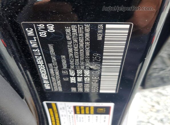 55SWF4JB1GU151259 2016 MERCEDES-BENZ C Black Вид наклейки з VIN-кодом