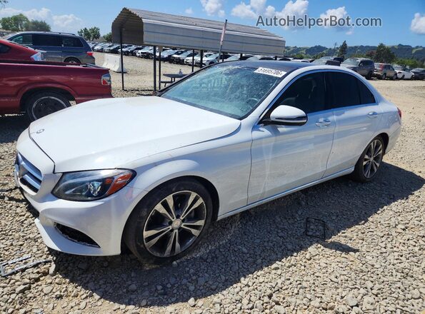 55SWF4JB4HU196407 2017 MERCEDES-BENZ C-CLASS White Առջևի ձախ երեք քառորդ տեսարան