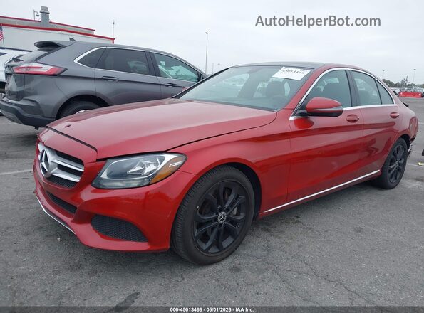 55SWF4JB4JU236684 2018 MERCEDES-BENZ C-CLASS Красный Передняя левая четверть
