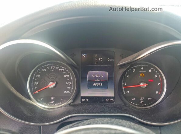 55SWF4JB5HU190924 2017 MERCEDES-BENZ C Charcoal Vista del cuadro de instrumentos