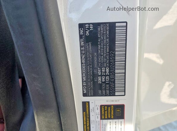 55SWF4JB5JU268592 2018 MERCEDES-BENZ C Белый Вид подкапотного пространства