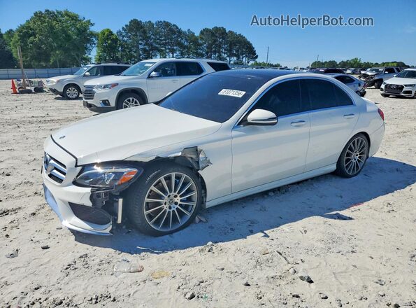 55SWF4JB5JU268592 2018 MERCEDES-BENZ C Белый Передняя левая четверть