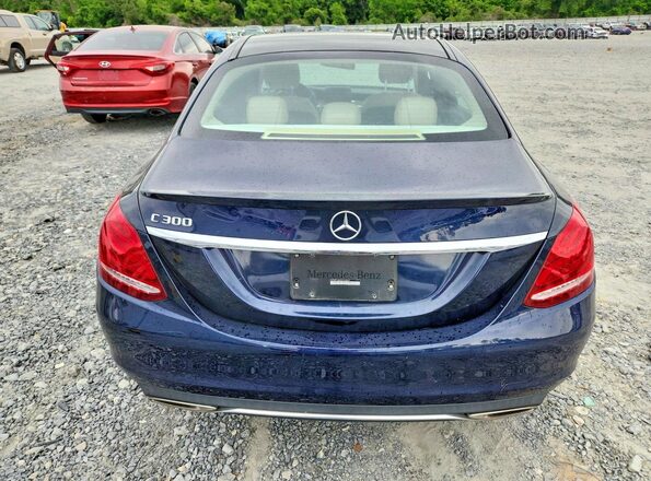 55SWF4JB6GU164069 2016 MERCEDES-BENZ C Blue Widok z tyłu