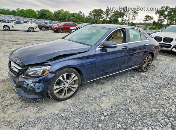55SWF4JB6GU164069 2016 MERCEDES-BENZ C Blue Przód lewy