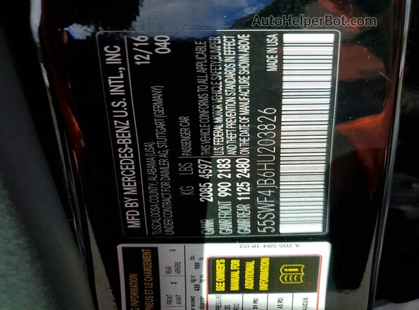 55SWF4JB6HU203826 2017 MERCEDES-BENZ C Black Widok komory silnika