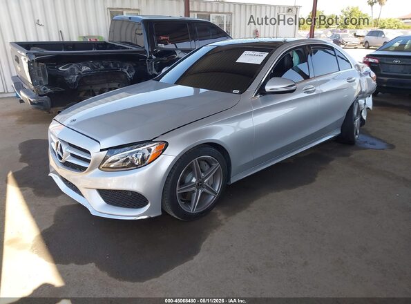 55SWF4JB6JU253194 2018 MERCEDES-BENZ C-CLASS Silver Առջևի ձախ երեք քառորդ տեսարան
