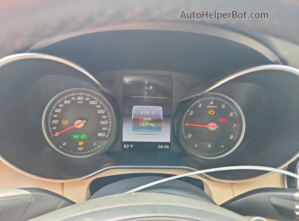 55SWF4JB6JU273848 2018 MERCEDES-BENZ C White Вид щитка приладів