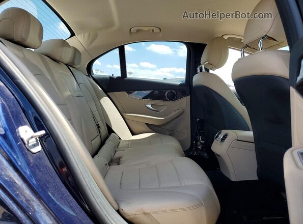 55SWF4JB7GU111042 2016 MERCEDES-BENZ C Blue Вид задніх сидінь