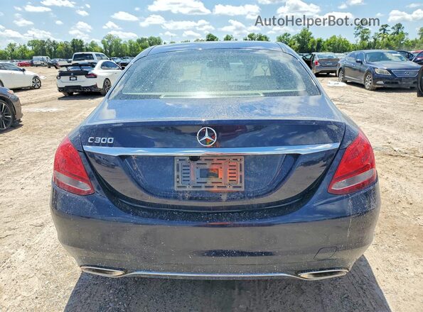 55SWF4JB7GU111042 2016 MERCEDES-BENZ C Blue Вид ззаду