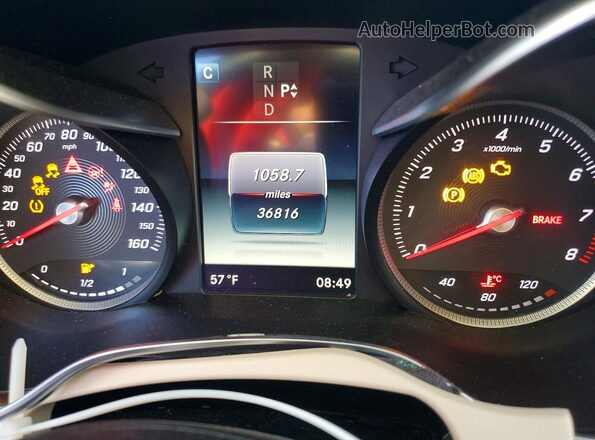 55SWF4JB7GU132876 2016 MERCEDES-BENZ C White Widok zestawu wskaźników