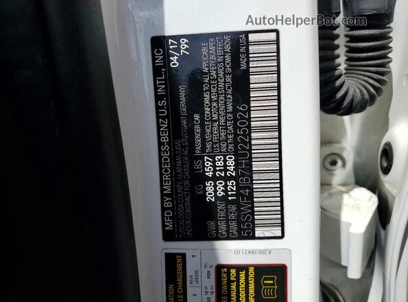55SWF4JB7HU225026 2017 MERCEDES-BENZ C Белый Вид подкапотного пространства