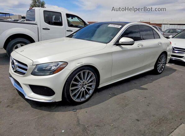 55SWF4JB7HU225026 2017 MERCEDES-BENZ C Белый Передняя левая четверть