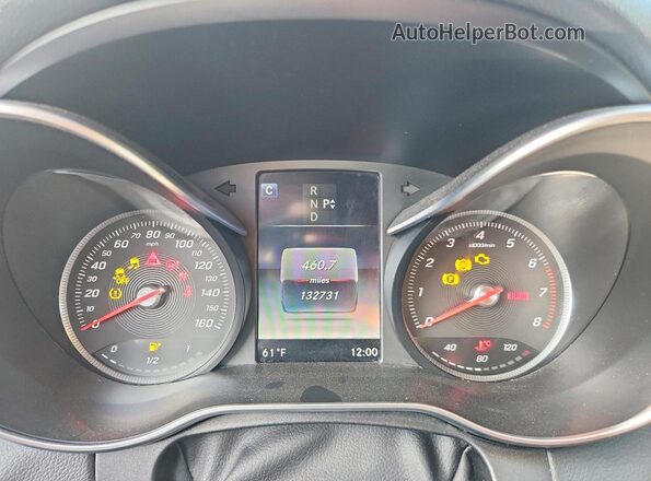 55SWF4JB9GU161330 2016 MERCEDES-BENZ C Black Instrument cluster view