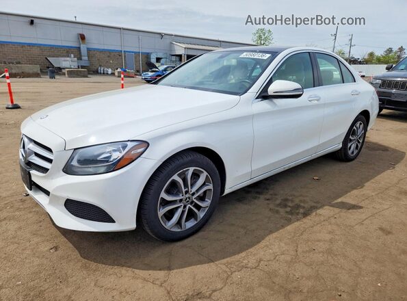 55SWF4KB0HU211788 2017 MERCEDES-BENZ C White წინა მარცხენა ხედი სამი მეოთხედიდან