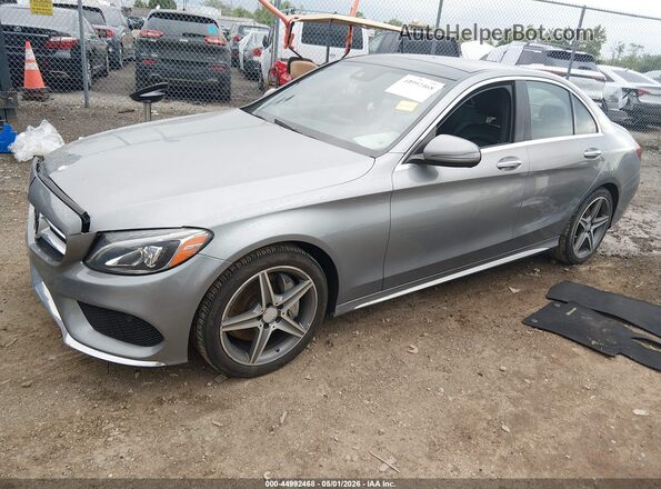 55SWF4KB2GU126983 2016 MERCEDES-BENZ C-CLASS Gray Առջևի ձախ երեք քառորդ տեսարան