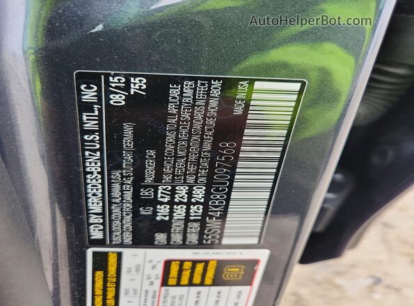55SWF4KB8GU097568 2016 MERCEDES-BENZ C Gray Вид підкапотного простору