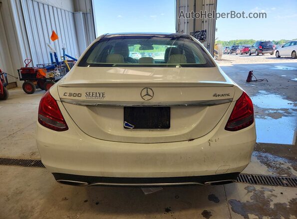 55SWF4KB8GU157980 2016 MERCEDES-BENZ C White Вид ззаду